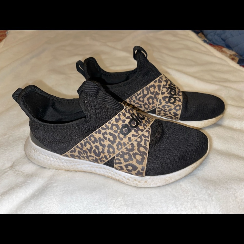 Adidas leopard tennis shoes
